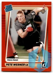 2021 Donruss Red Press Proof Rated Rookie Pete Werner RC New Orleans Saints #322